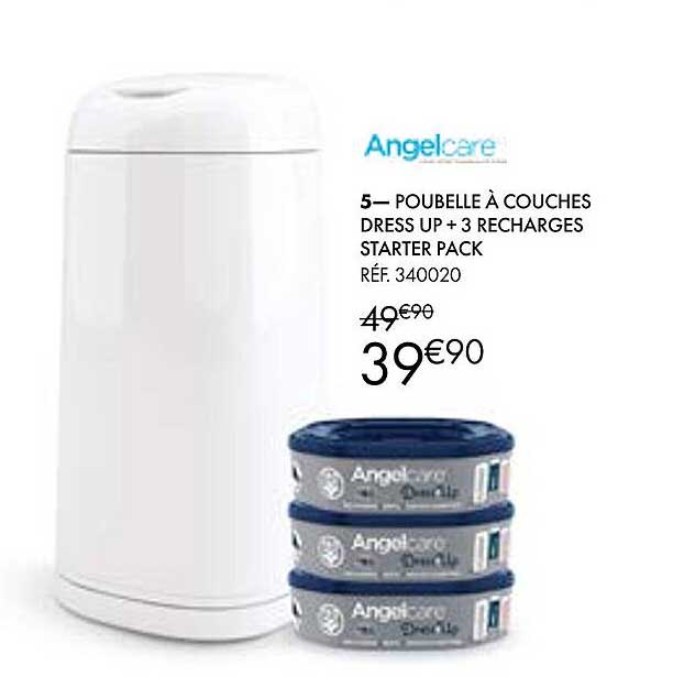 Poubelle à Couches Dress Up + 3 Recharges Starter Pack