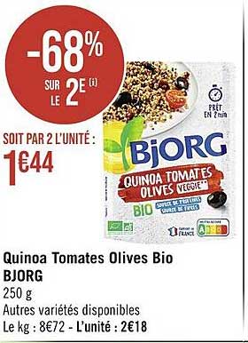 Quinoa Tomates Olives Bio Bjorg