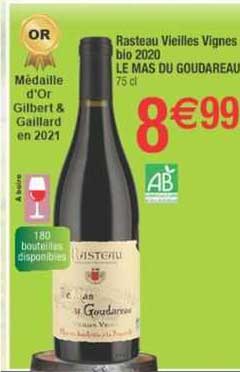 rasteau vieilles vignes bio 2020 le mas du goudareau