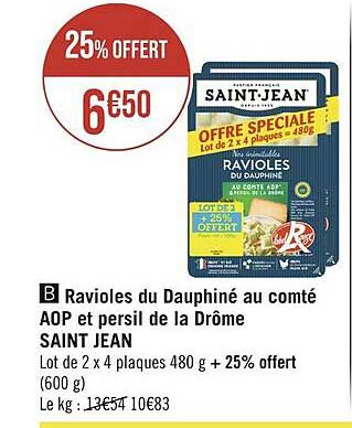 ravioles du dauphiné au comté aop et persil de la drôme saint jean