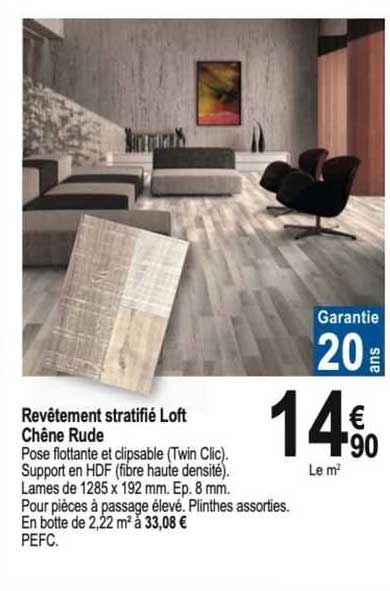 revêtement stratifié loft chêne rude