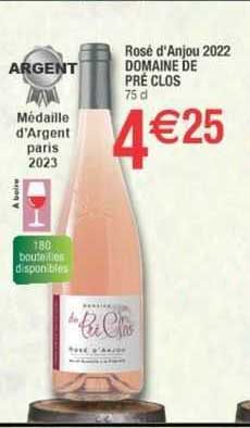 rosé d'anjou 2022 domaine de pré clos
