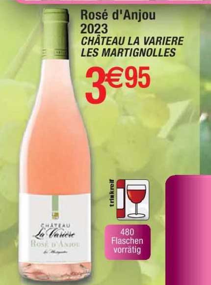 rosé d'anjou 2023 château la variere les martignolles