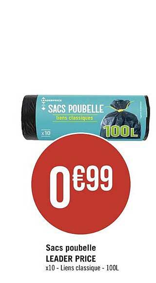 sacs poubelle leader price
