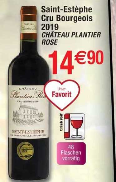 saint-estèphe cru bourgeois 2019 château plantier rose