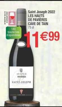 saint joseph 2022 les  hauts de pavières cave de tain
