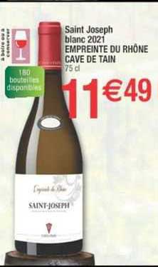 saint joseph blanc 2021 empreinte du rhône cave de tain
