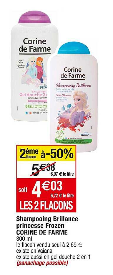 shampooing brillance princesse frozen corine de farme