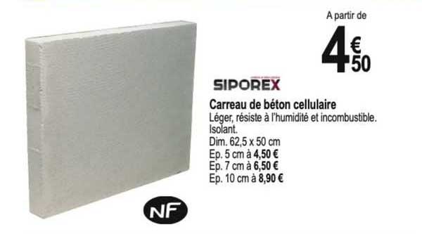 siporex carreau de béton  cellulaire