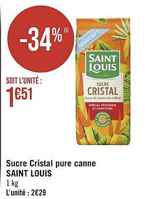 sucre cristal pure canne sait louis