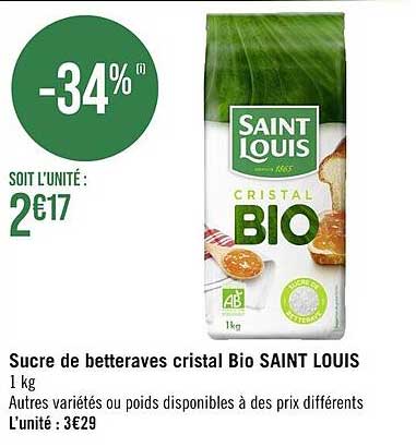 sucre de betteraves cristal bio saint louis