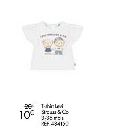 t-shirt  levi strauss & co 3-36 mois