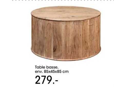 table basse env 85 x 45 x 85 cm