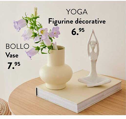 vase bollo, figurine décorative yoga