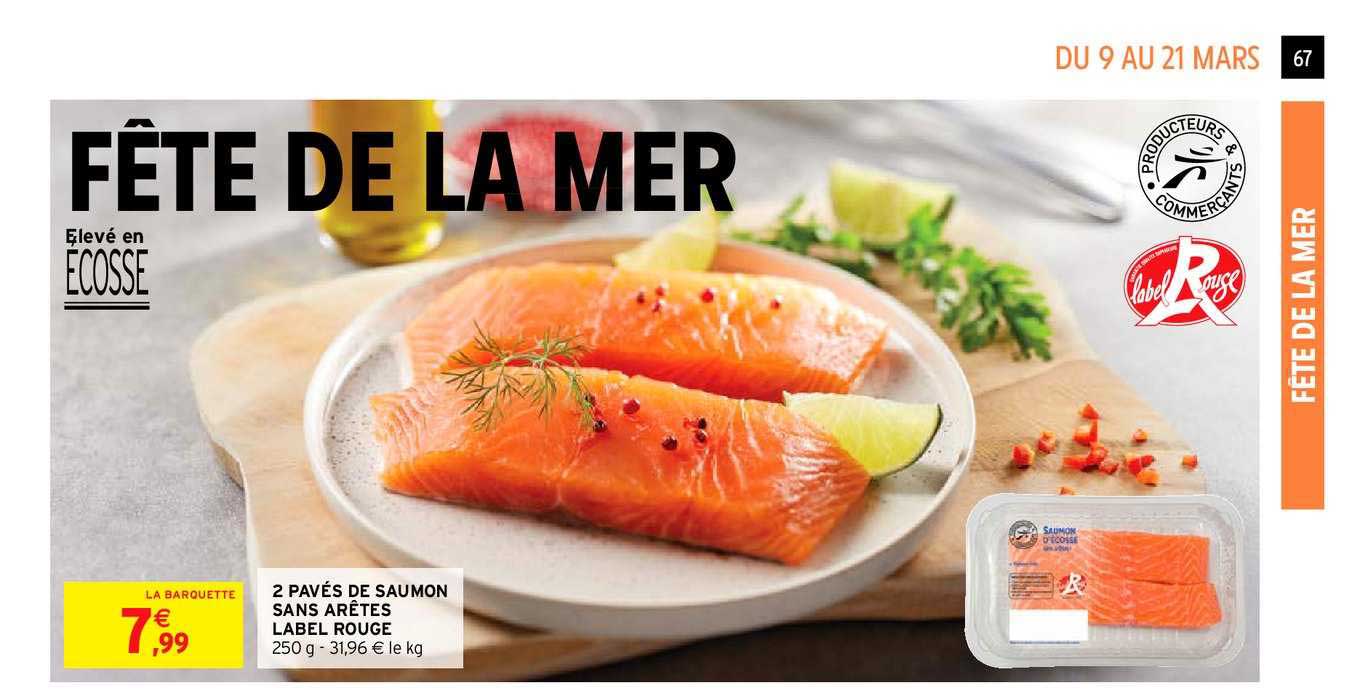 2 pavés de saumon sans arêtes label rouge