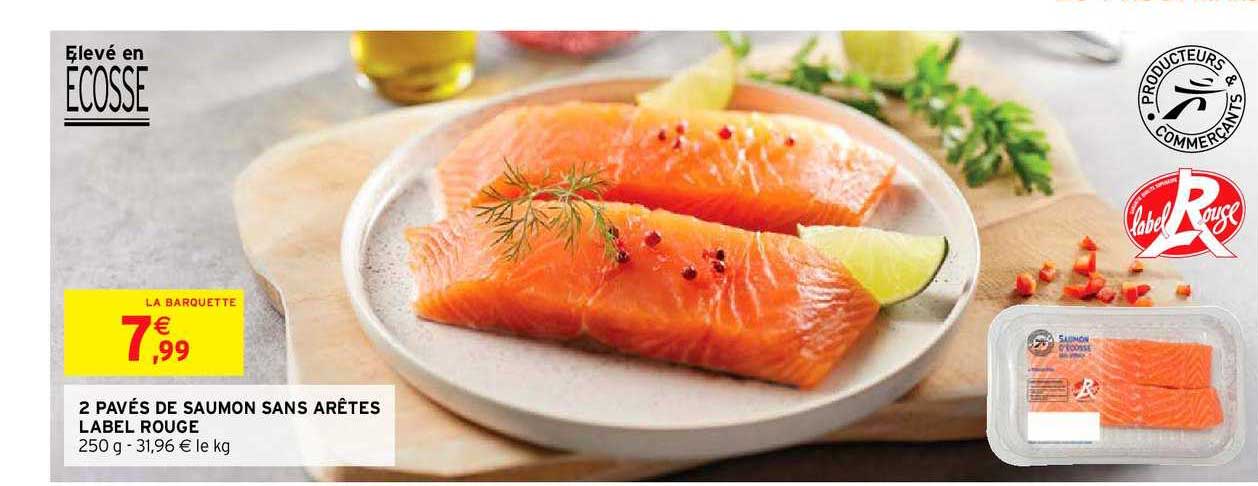 2 pavés de saumon sans arêtes label rouge