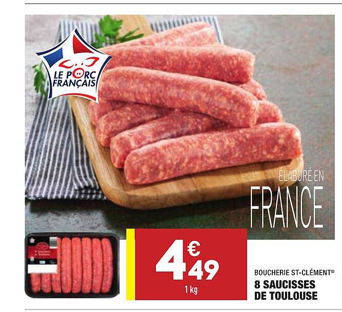 8 Saucisses De Toulouse Boucherie St-clément