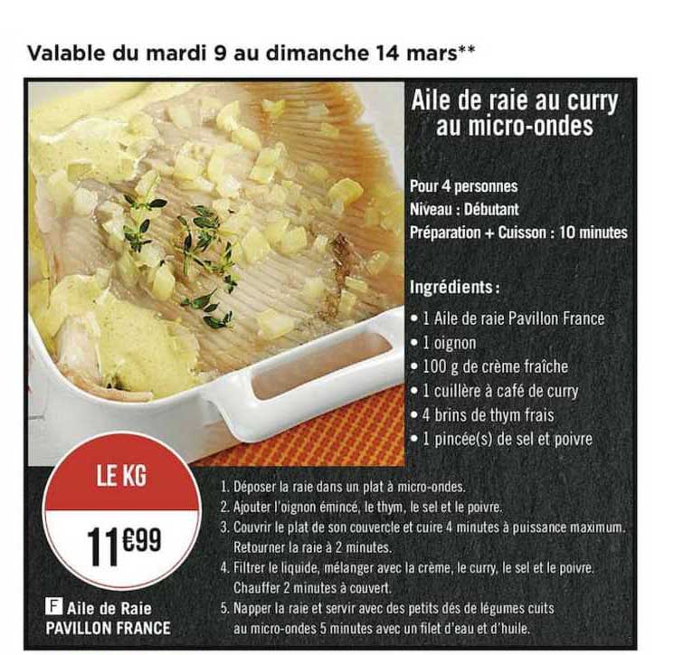 Aile De Raie Au Curry Au Micro-ondes