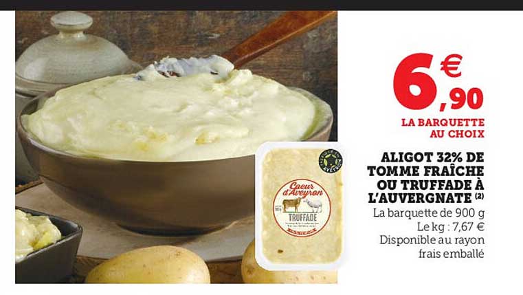 aligot 32% de tomme fraîche ou truffade à l'auvergnate