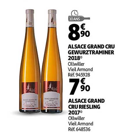 alsace grand cru gewurztraminer 2018 ollwiller, alsace grand cru riesling 2017 ollwiller