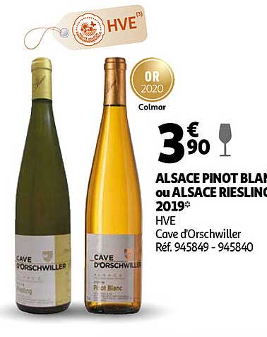 alsace pinot blanc ou alsace riesling 2019 hve cave d'orschwiller