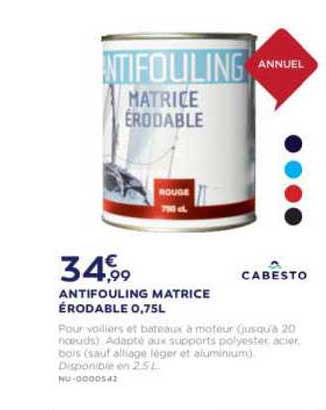 Antifouling Matrice érodable Cabesto