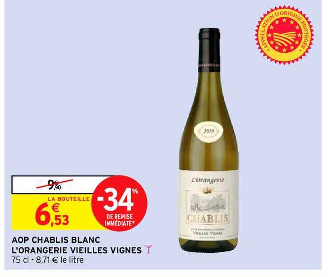 aop chablis blanc l'orangerie vieilles vignes