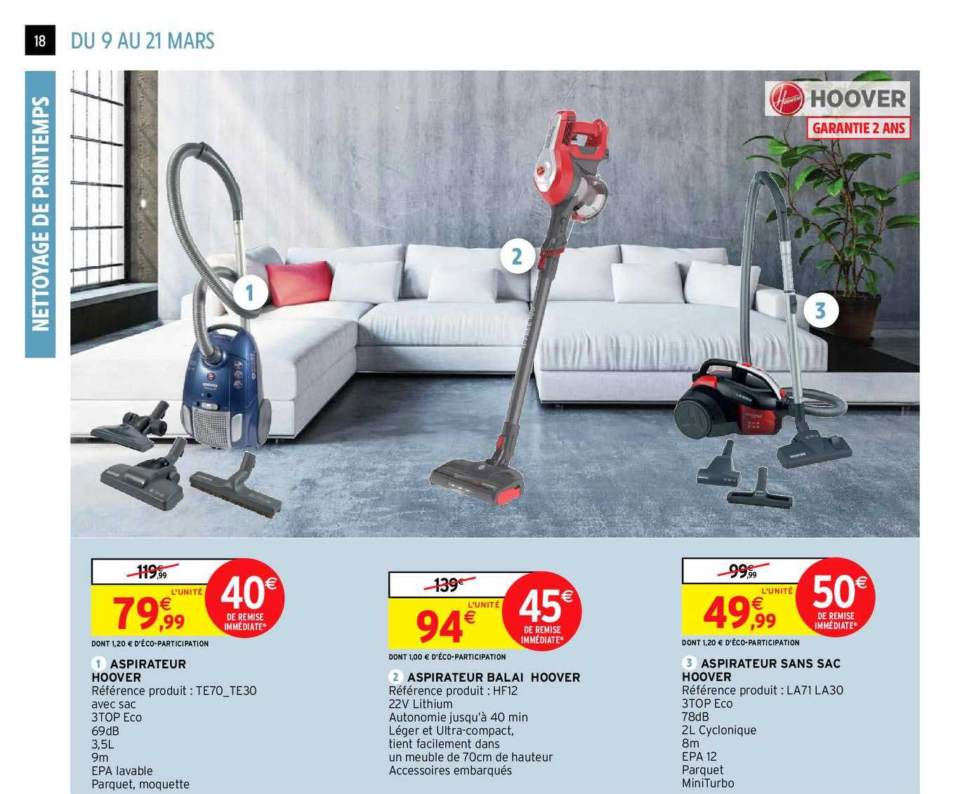 Aspirateur Hoover, Aspirateur Balai, Aspirateur Sans Sac