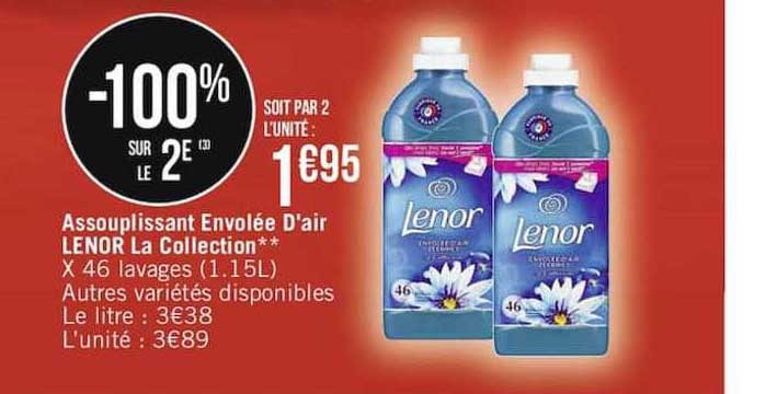 assouplissant envolée d'air lenor la collection