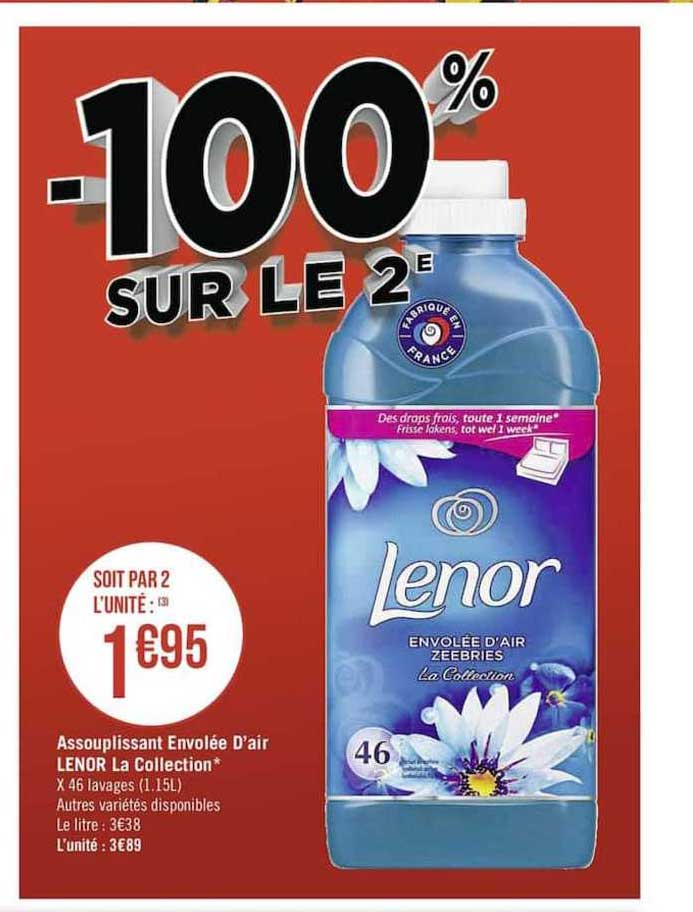 assouplissant envolée d'air lenor la collection