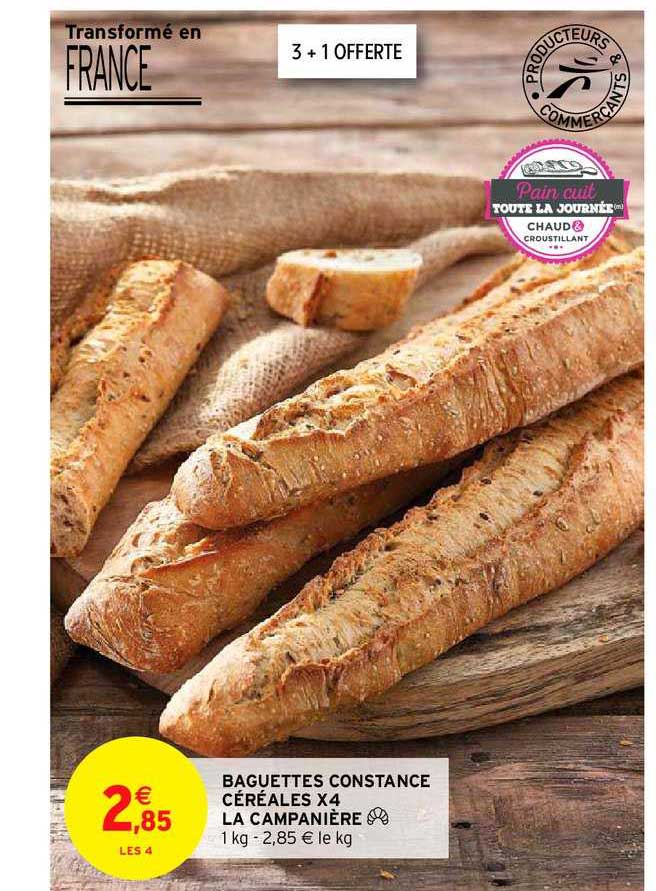 baguettes constance céréales x4 la campanière