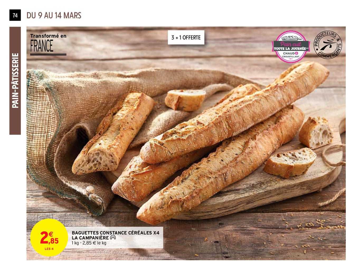 baguettes constance céréales x4 la campanière