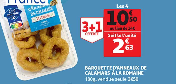 barquette d'anneaux de calamars à la romaine