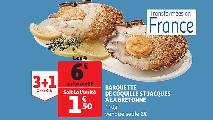 barquette de coquille st jacques à la bretonne
