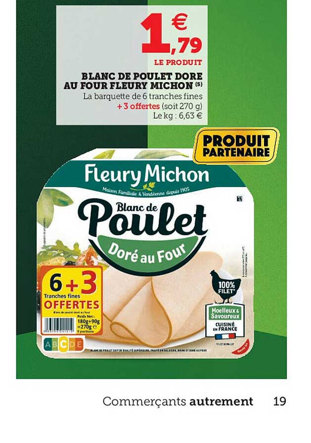 blanc de poulet doré au four fleury michon