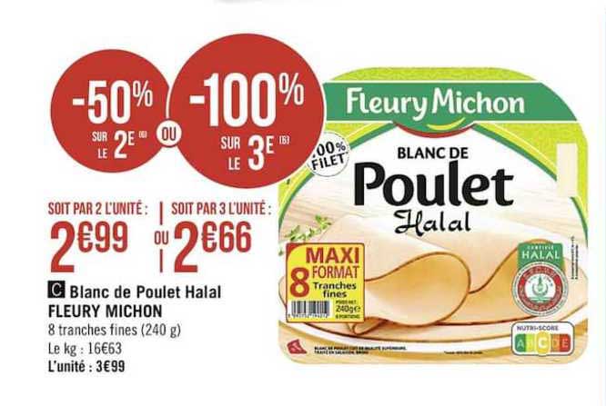 blanc de poulet halal fleury michon