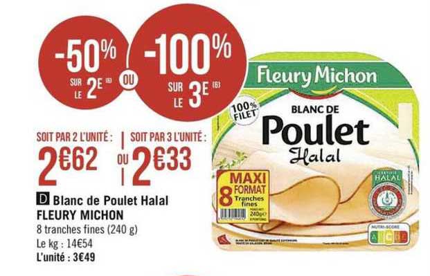 blanc de poulet halal fleury michon