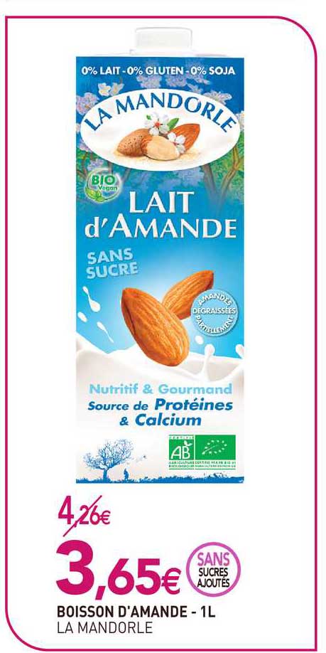 boisson d'amande - 1l la mandorle