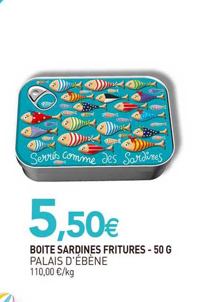 boîte sardines fritures - 50 g palais d'ébène