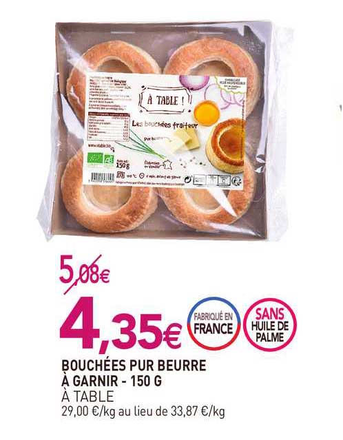 Bouchées Pur Beurre à Garnir - 150 G à Table