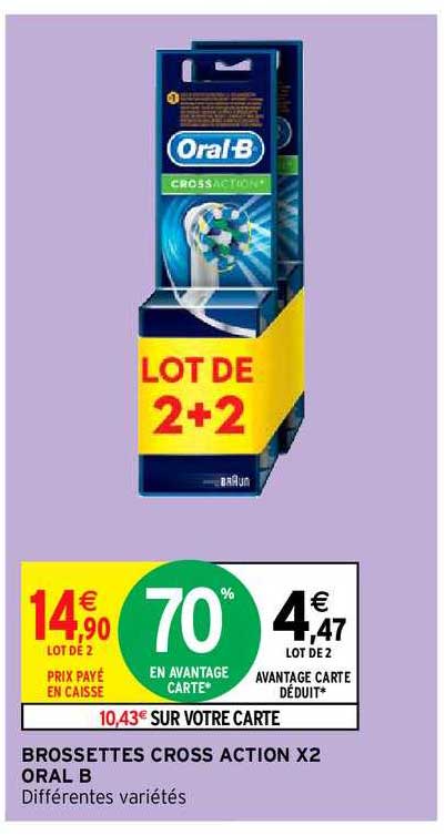 brossettes cross action x2 oral b