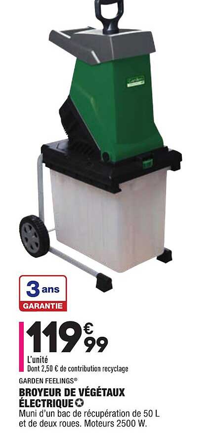 broyeur de végétaux électrique garden feelings