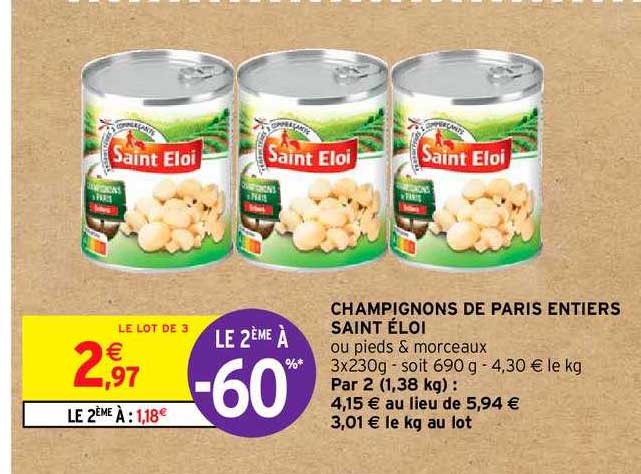 champignons de paris entiers saint éloi