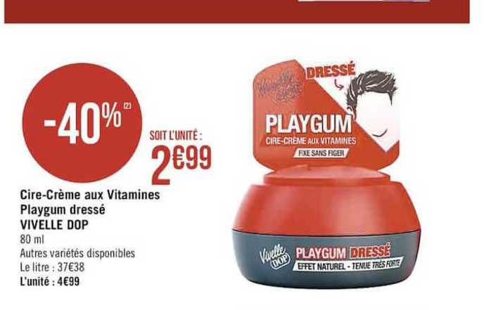 cire-crème aux vitamines playgum dressé vivelle dop