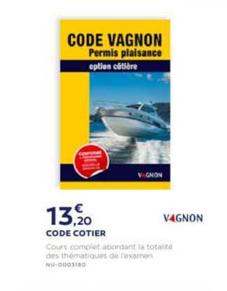 code cotier vagnon