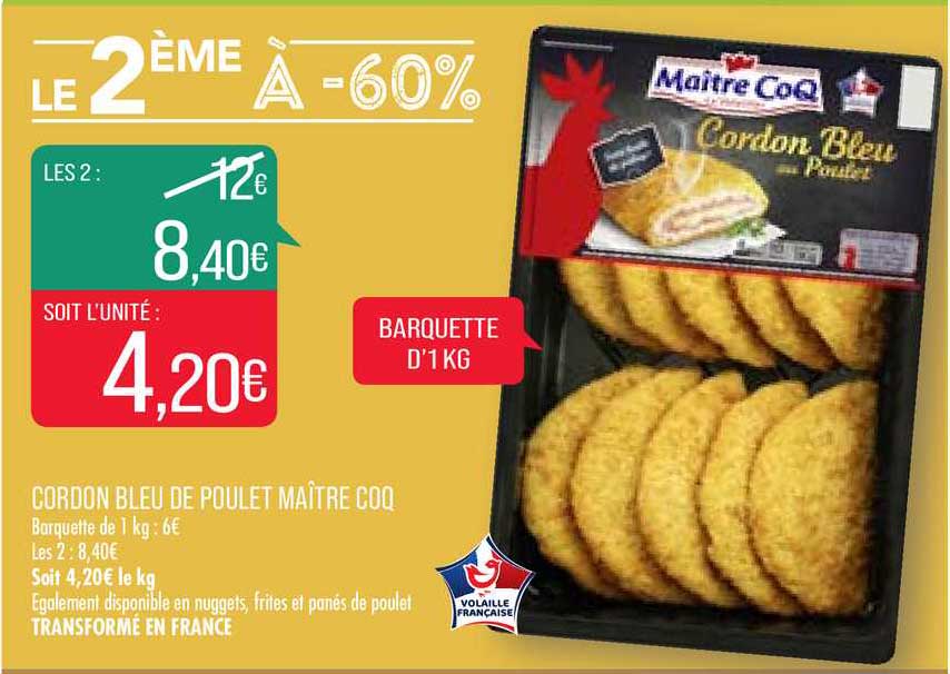 cordon bleu de poulet maître coq