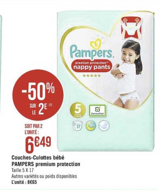 couches-culottes bébé pampers premium protection