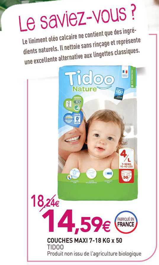 couches maxi 7-18 kg x50 tidoo