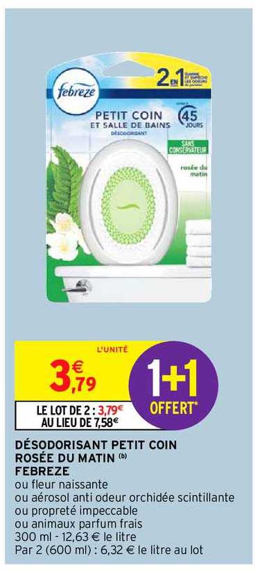 désodorisant petit coin rosée du matin febreze