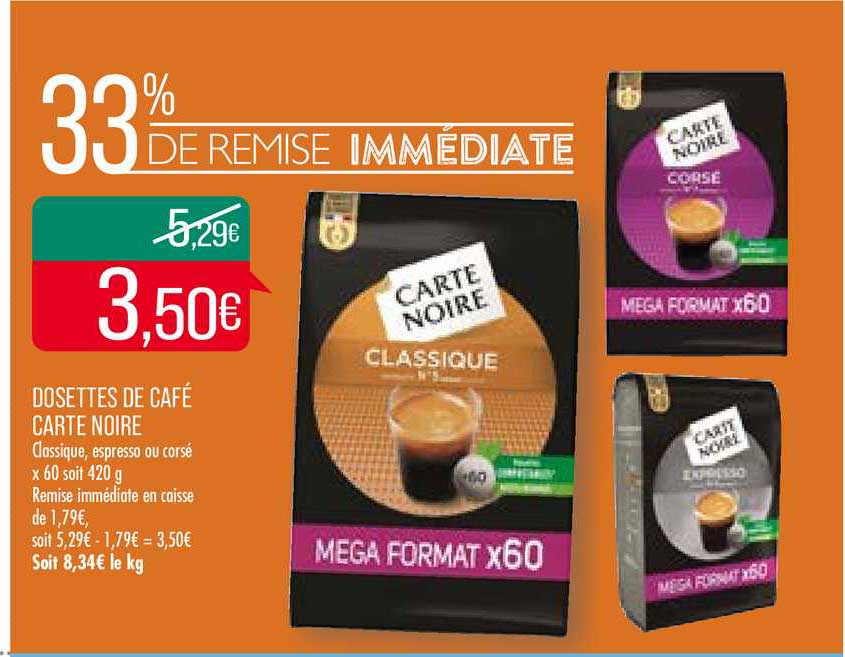 Dosettes De Café Carte Noire